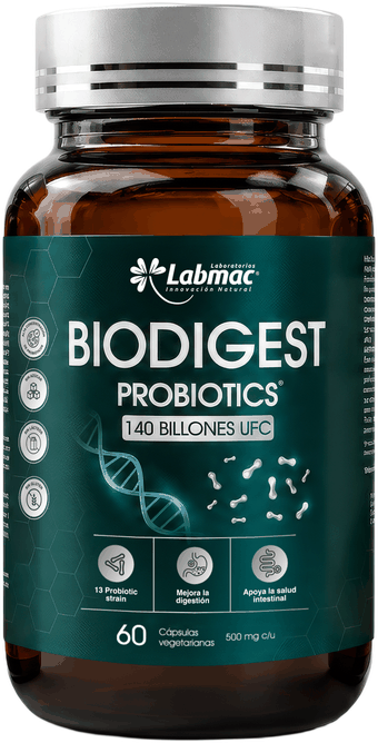 Frasco de Biodigest Probiotics de Laboratorios Labmac, 60 cápsulas